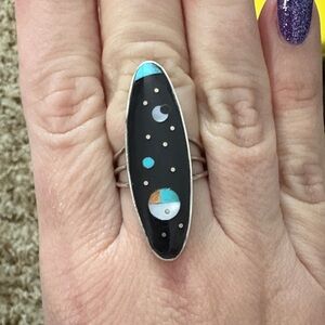 Harold Smith Navajo Made Sterling Silver Celestial Ring size 8 NWT